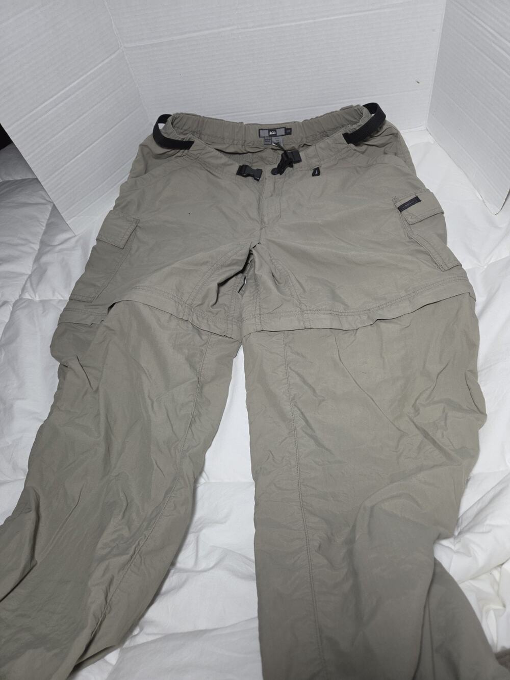 REI Cargo Convertible Hiking Pants Women 12P Gray Outdoor Nylon UPF50 Protection
